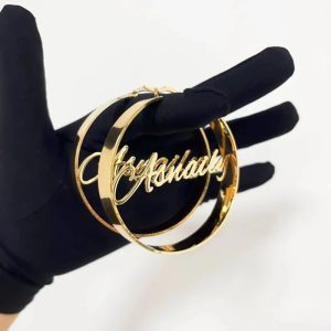 Personalized Welded Name Earrings – Custom Stainless Steel Jewelry Gift for Women