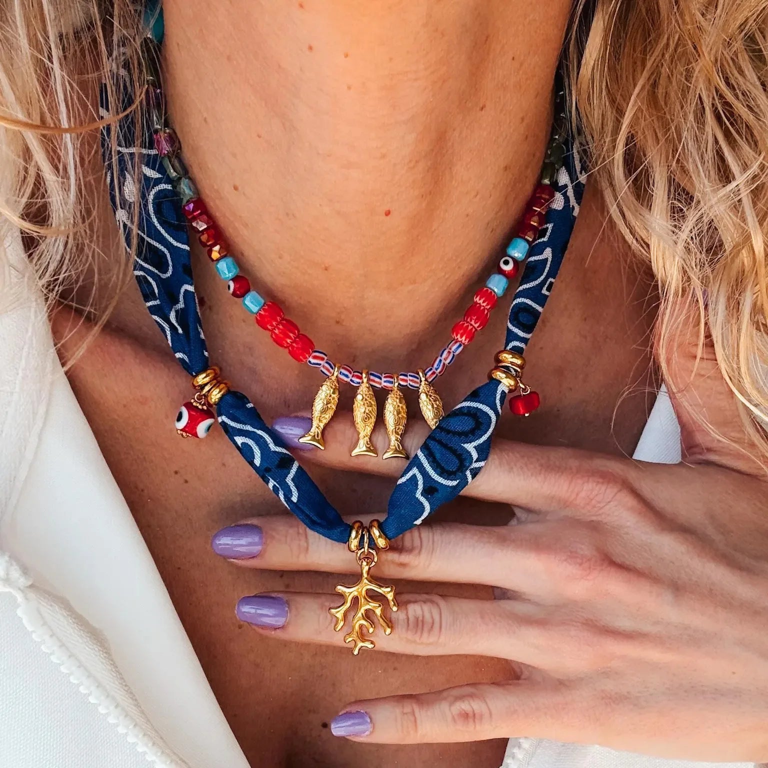 18K Gold Plated Fish Coral Pendant Necklace – Bohemian Summer Beach Jewelry Gift for Her - Image 5