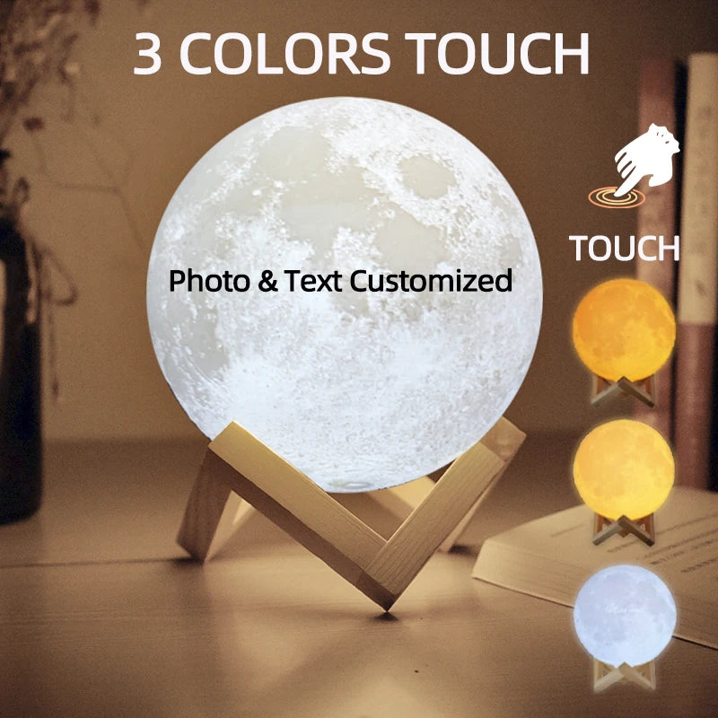 3D Printing Moon Lamp – Personalized Photo & Text Custom Night Light for Birthday, Mother’s Day & Valentine’s Gifts - Image 7