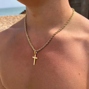 New Stainless Steel Cross Pendant Necklace