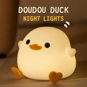 Doudou Duck Night Light – Soft Silicone Lamp for Kids
