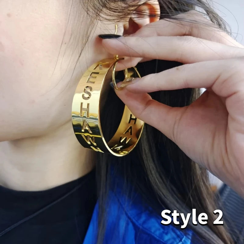 Personalized Welded Name Earrings – Custom Stainless Steel Jewelry Gift for Women - Image 7