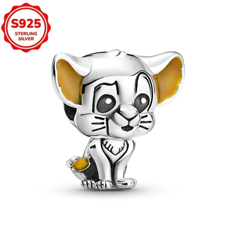 Disney 925 Sterling Silver Beads – Mickey, Stitch, Princess, Cinderella Charms for DIY Bracelets - Image 39