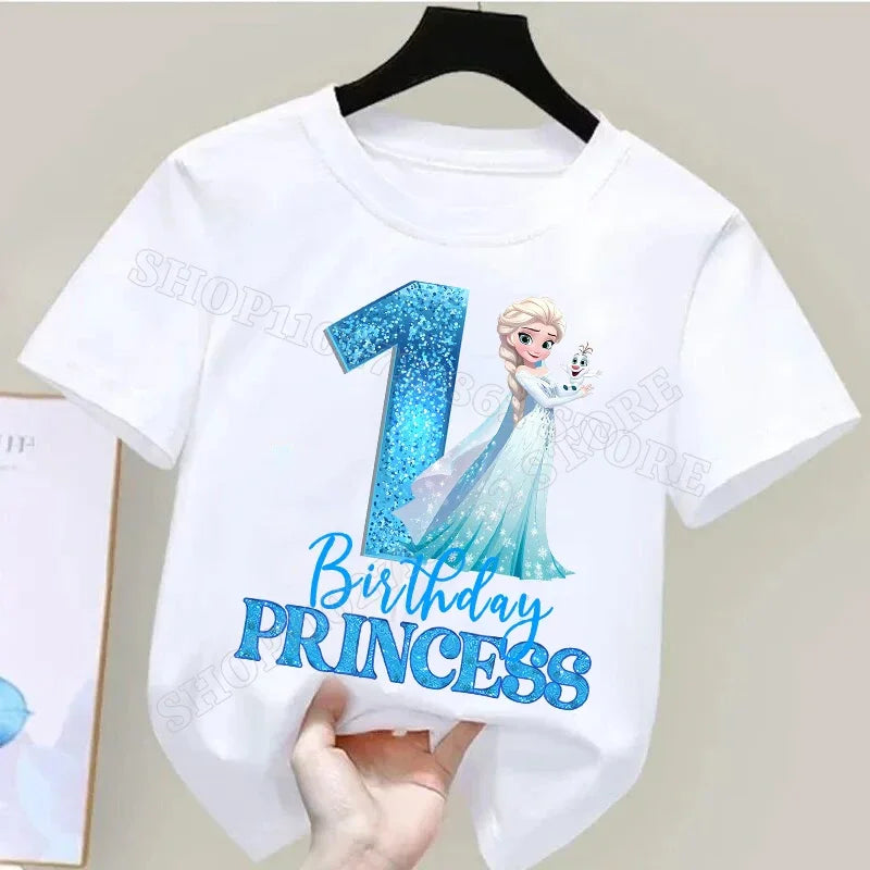 Frozen Elsa Birthday T-Shirt – Cute Cotton Tee for Girls Ages 1–9 - Image 6