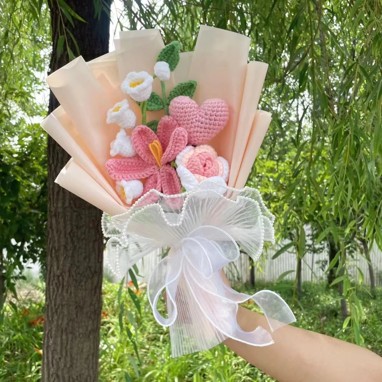 Finished Knitted Flowers Sunflowers Crochet Bouquet - Image 21