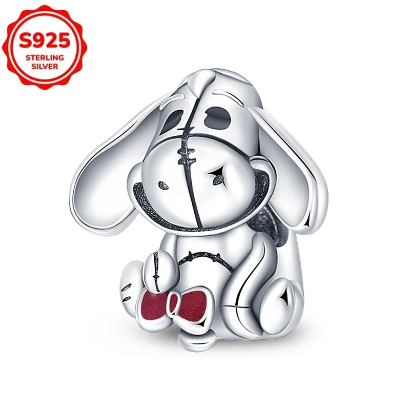Disney 925 Sterling Silver Beads – Mickey, Stitch, Princess, Cinderella Charms for DIY Bracelets - Image 31