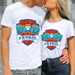 Cartoon Paw Patrol Dad & Mum Graphic T-Shirts – Matching Summer Outfits for Couples & Parents