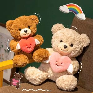 25cm Cute Angel Holding Heart Little Bear Plush Doll – Romantic Valentine’s Day Gift