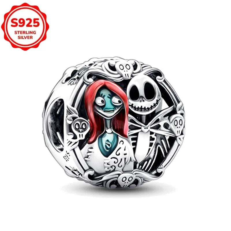 Disney 925 Sterling Silver Beads – Mickey, Stitch, Princess, Cinderella Charms for DIY Bracelets - Image 14