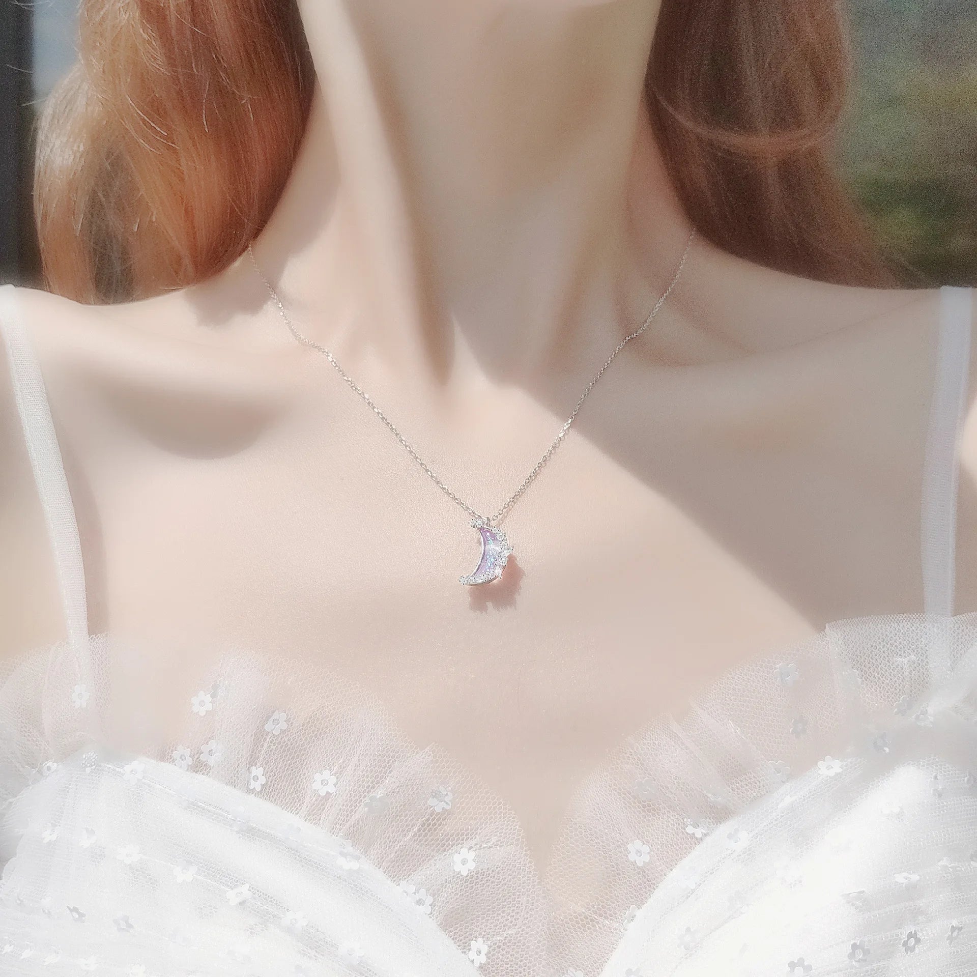 2023 Cute Star & Moon Sugar Necklace – Color-Changing Cloud Collarbone Chain for Women - Image 3