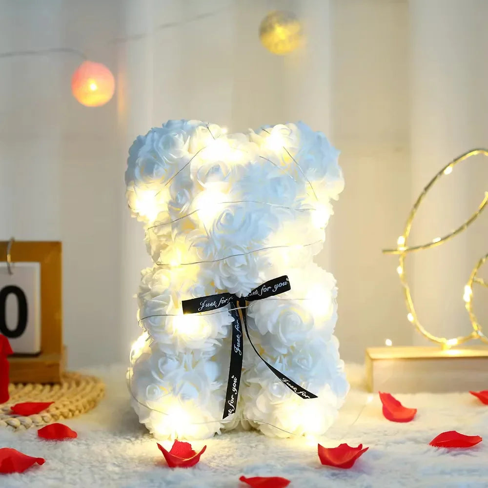 Artificial Teddy Rose Flower Bear with Box - Image 11
