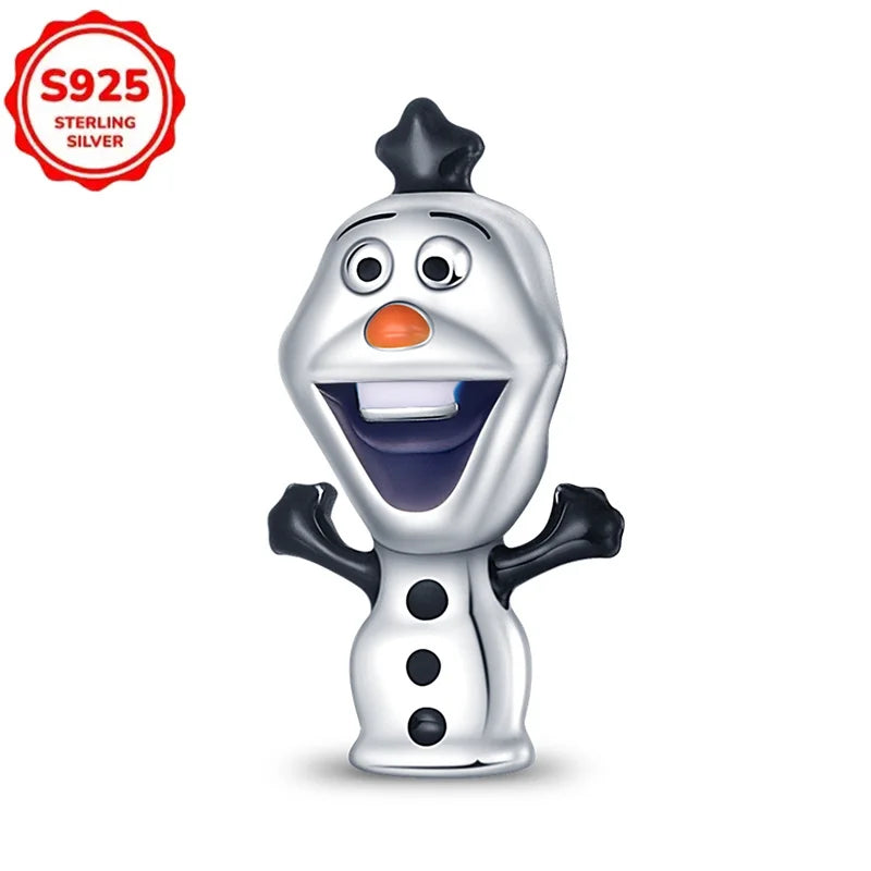 Disney 925 Sterling Silver Beads – Mickey, Stitch, Princess, Cinderella Charms for DIY Bracelets - Image 28