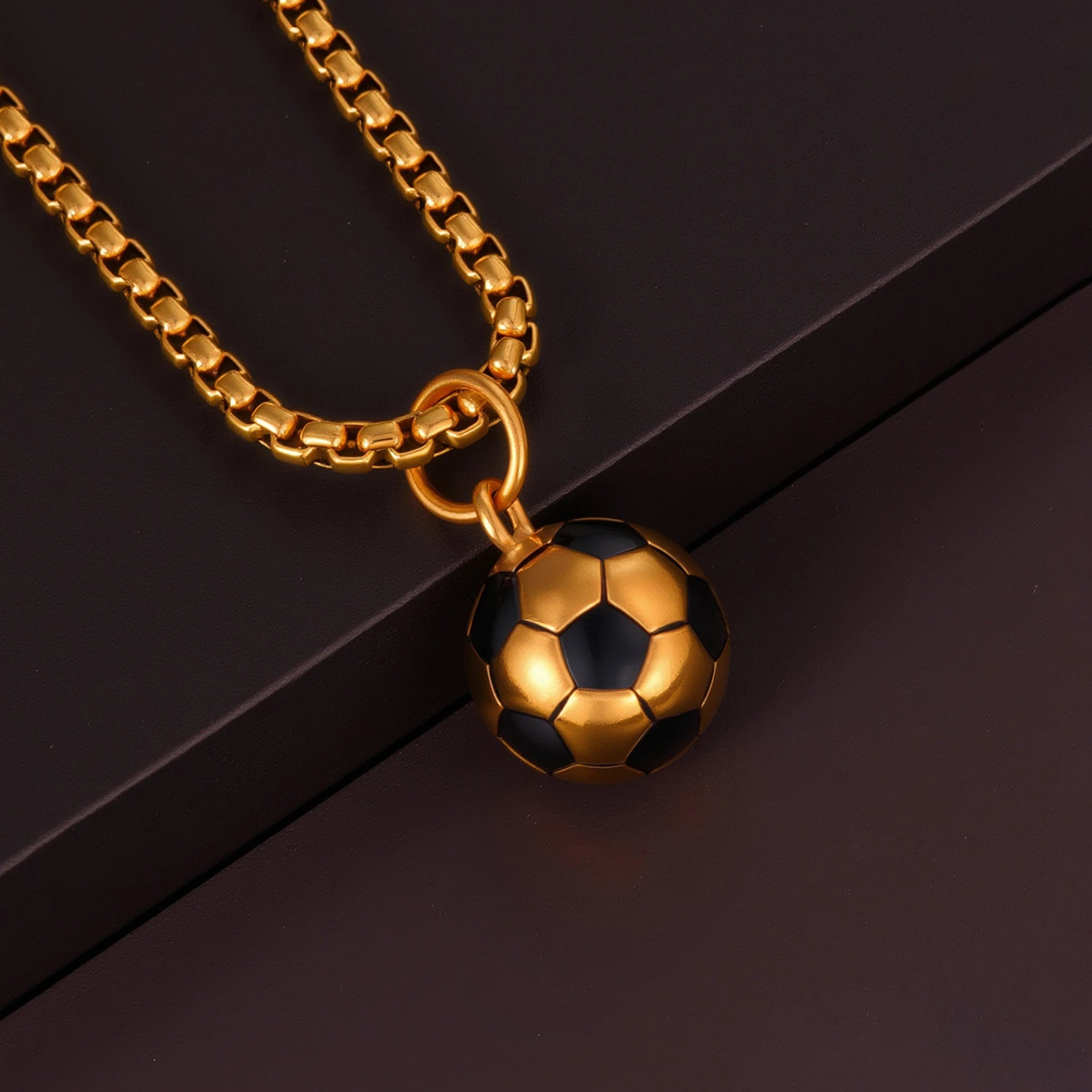 Fashion Sporty Stainless Steel Football Necklace – Enamel Soccer Pendant for Men - Image 7