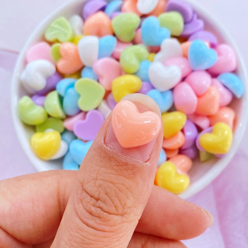 30Pcs Cute Mini Heart-Shaped Resin Figurines – Flatback Cabochons for Crafts & Accessories - Image 4