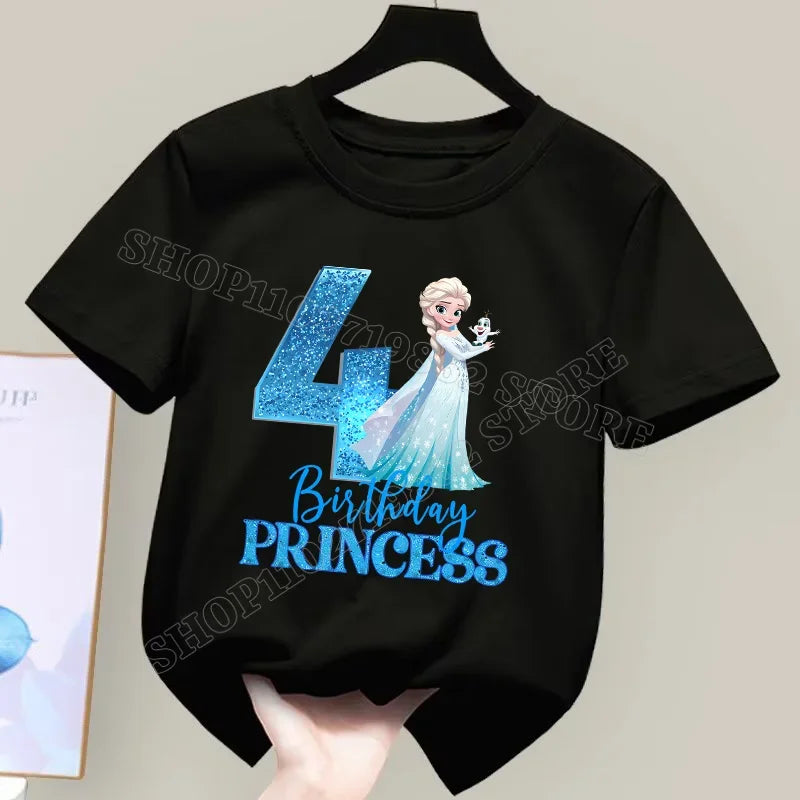 Frozen Elsa Birthday T-Shirt – Cute Cotton Tee for Girls Ages 1–9 - Image 12