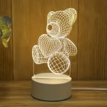 3D Creative Bear Lamp – Acrylic USB LED Night Light for Christmas, Bedroom & Gift Occasions