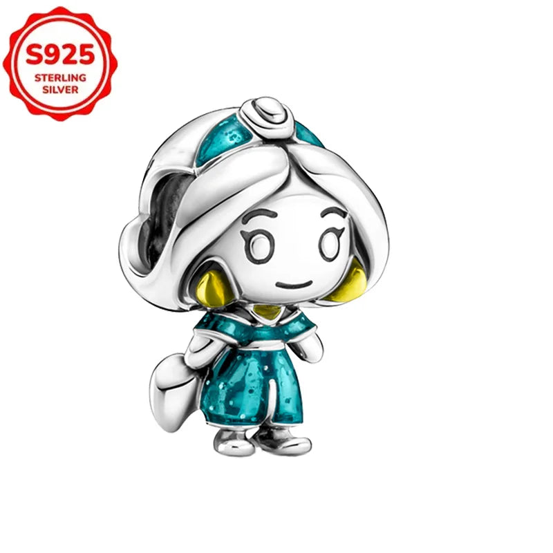 Disney 925 Sterling Silver Beads – Mickey, Stitch, Princess, Cinderella Charms for DIY Bracelets - Image 46