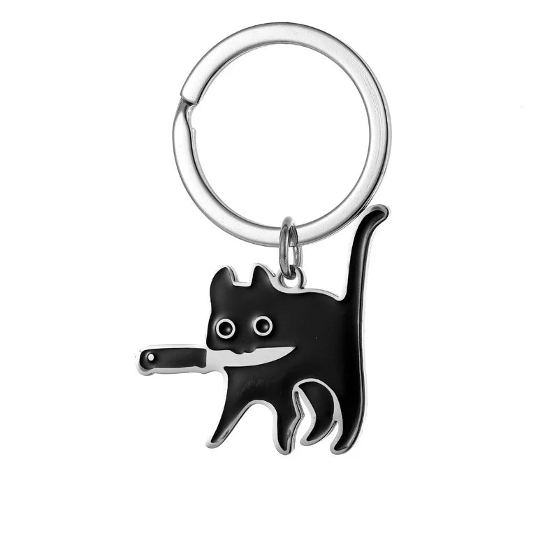 Black Cat Matching Couples Keychain – Stainless Steel Puzzle Keyring - Image 10