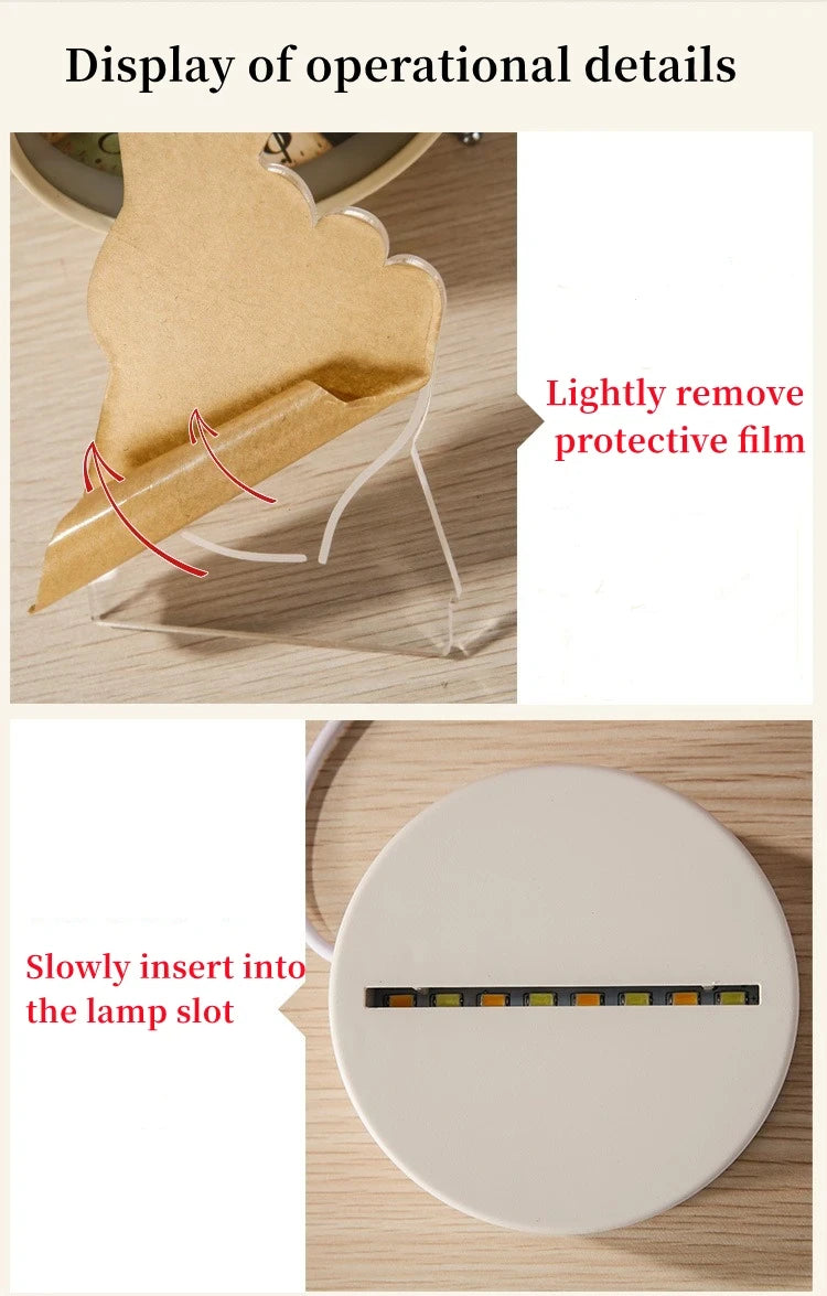 3D Creative Bear Lamp – Acrylic USB LED Night Light for Christmas, Bedroom & Gift Occasions - Image 5