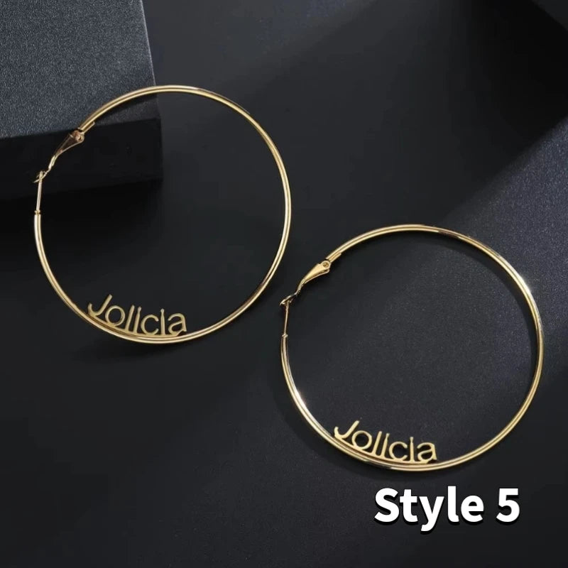 Personalized Welded Name Earrings – Custom Stainless Steel Jewelry Gift for Women - Image 8