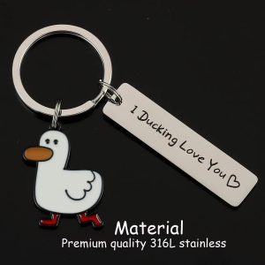 Funny Lover Gift “I Ducking Love You” Keychain