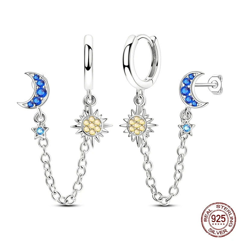 New 925 Sterling Silver Tassel Earrings – Love Heart, Star, Moon, Dragonfly & Tulip Designs - Image 17