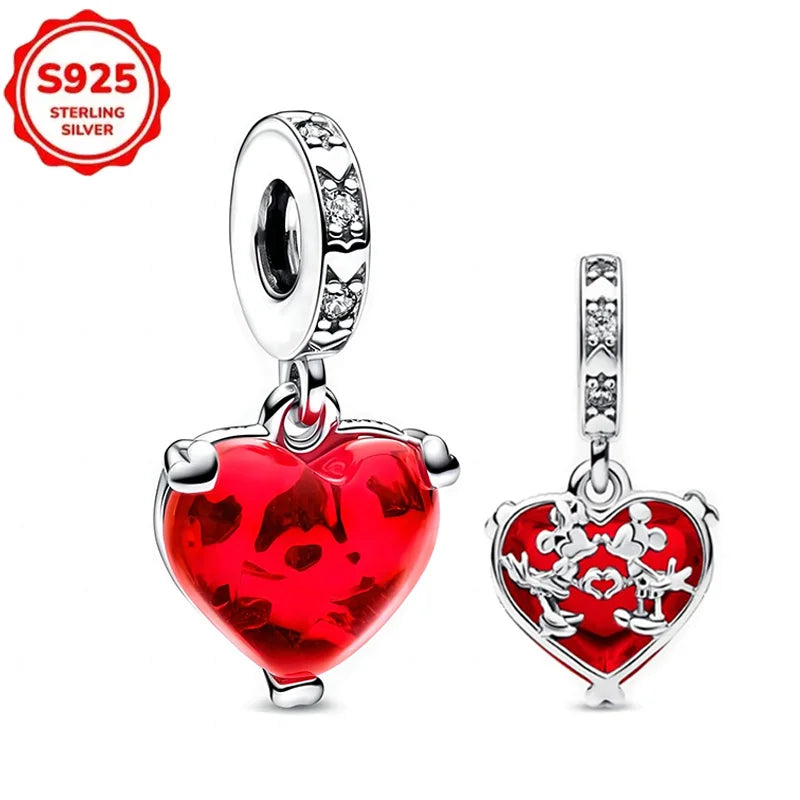 Disney 925 Sterling Silver Beads – Mickey, Stitch, Princess, Cinderella Charms for DIY Bracelets - Image 49