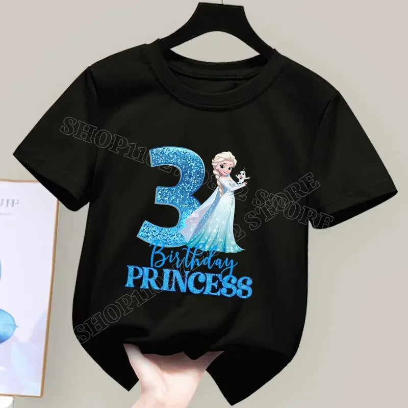 Frozen Elsa Birthday T-Shirt – Cute Cotton Tee for Girls Ages 1–9 - Image 11