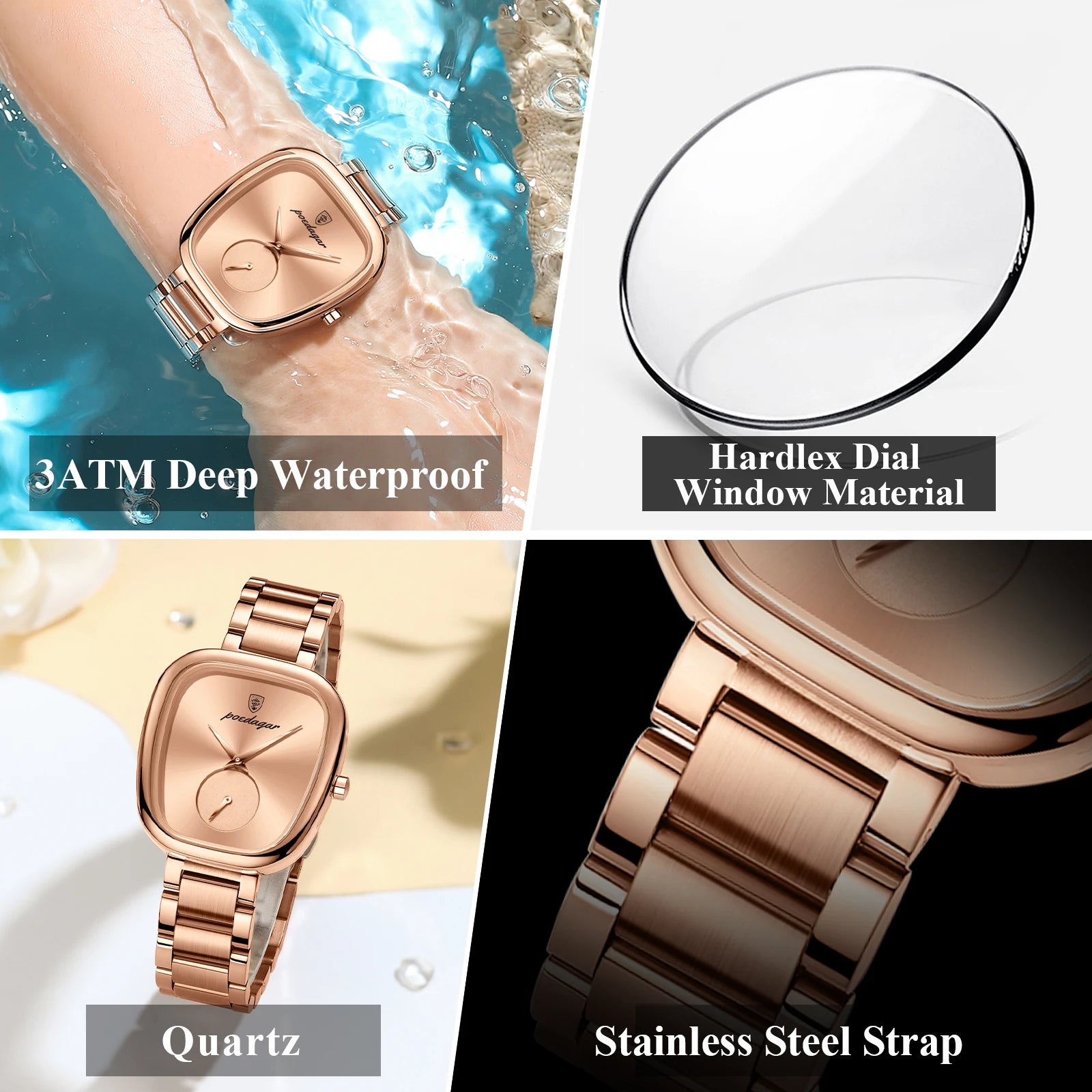 Luxury Waterproof Stainless Steel Quartz Watch - Image 4