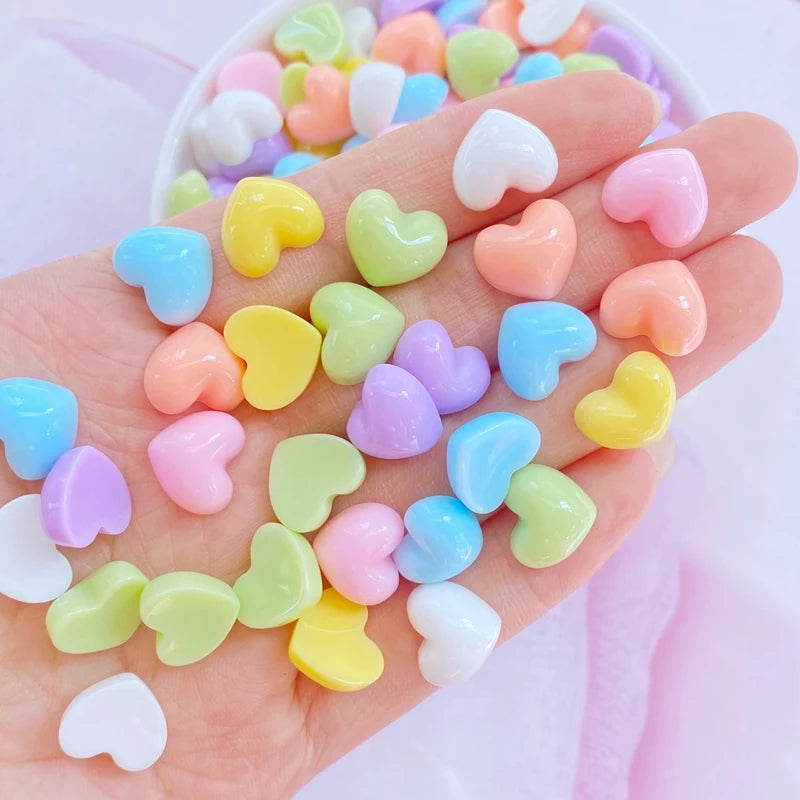 30Pcs Cute Mini Heart-Shaped Resin Figurines – Flatback Cabochons for Crafts & Accessories - Image 6