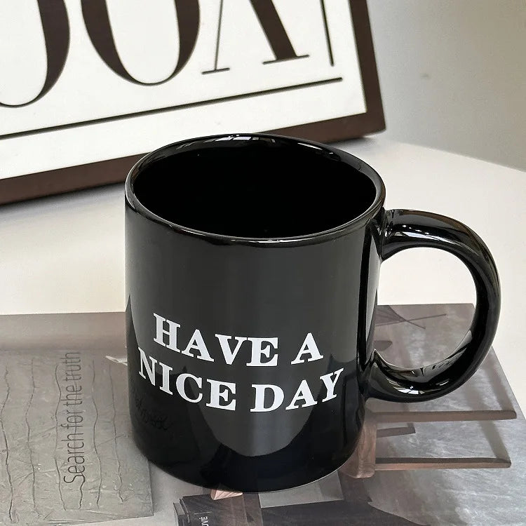 【Funny Middle Finger Design】Ceramic Coffee Mug – “Have a Nice Day” Creative Cup for Home & Office - Image 2