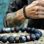 Volcanic Stone Lava & Wooden Beads Bracelet