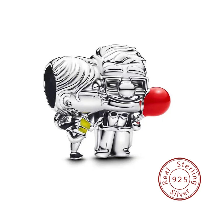 Disney 925 Sterling Silver Beads – Mickey, Stitch, Princess, Cinderella Charms for DIY Bracelets - Image 41