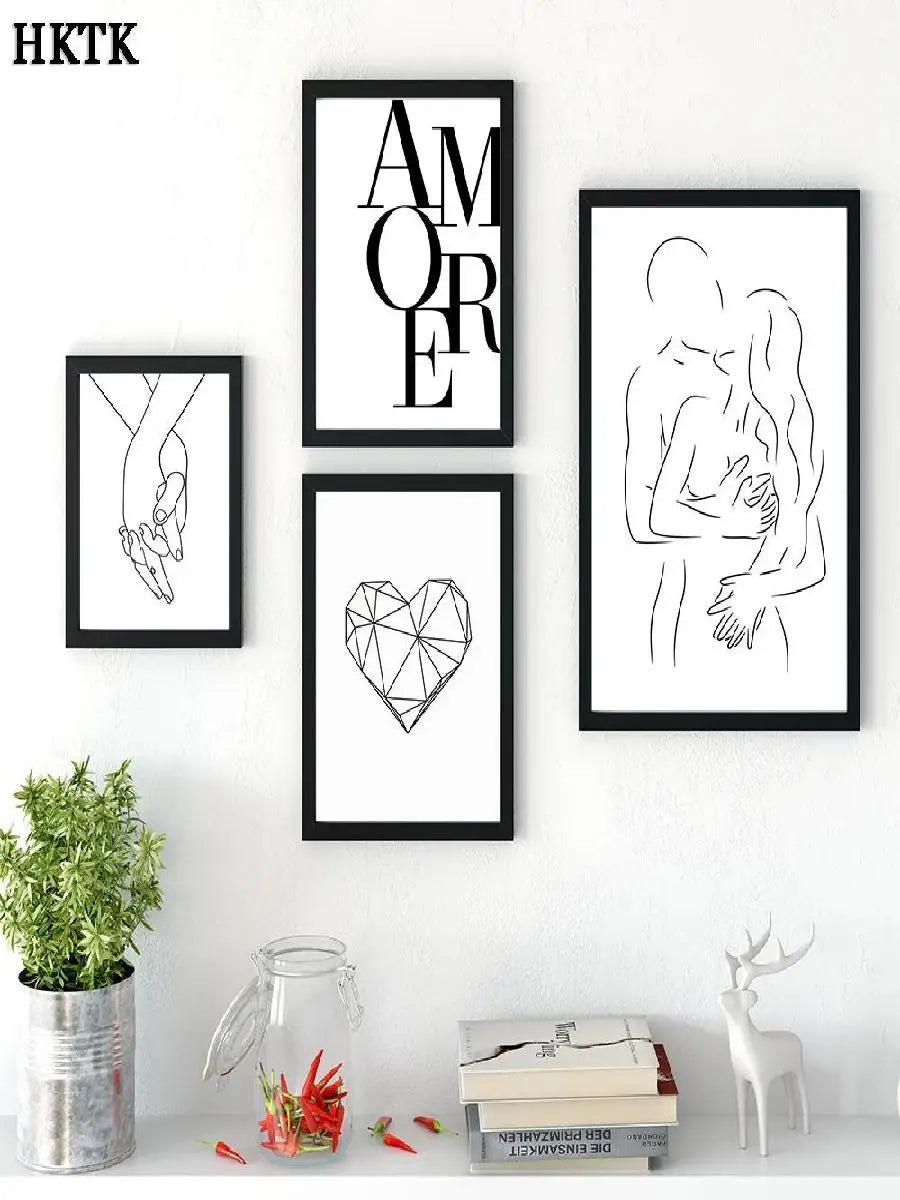 Scandinavian Style Canvas Poster – Nordic Simple Love Art Painting - Image 2